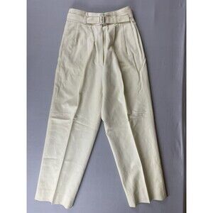 Samantha Scott High Rise Pleated Wool Trouser Pants Women’s 10 Pastel Yellow Vtg